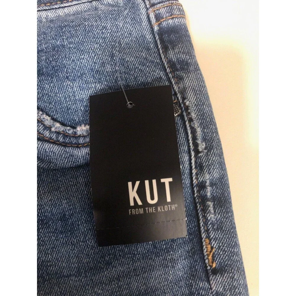 KUT From The Kloth Womens Margot High Rise Long Short Medium Wash Size 00 - Picture 3 of 3